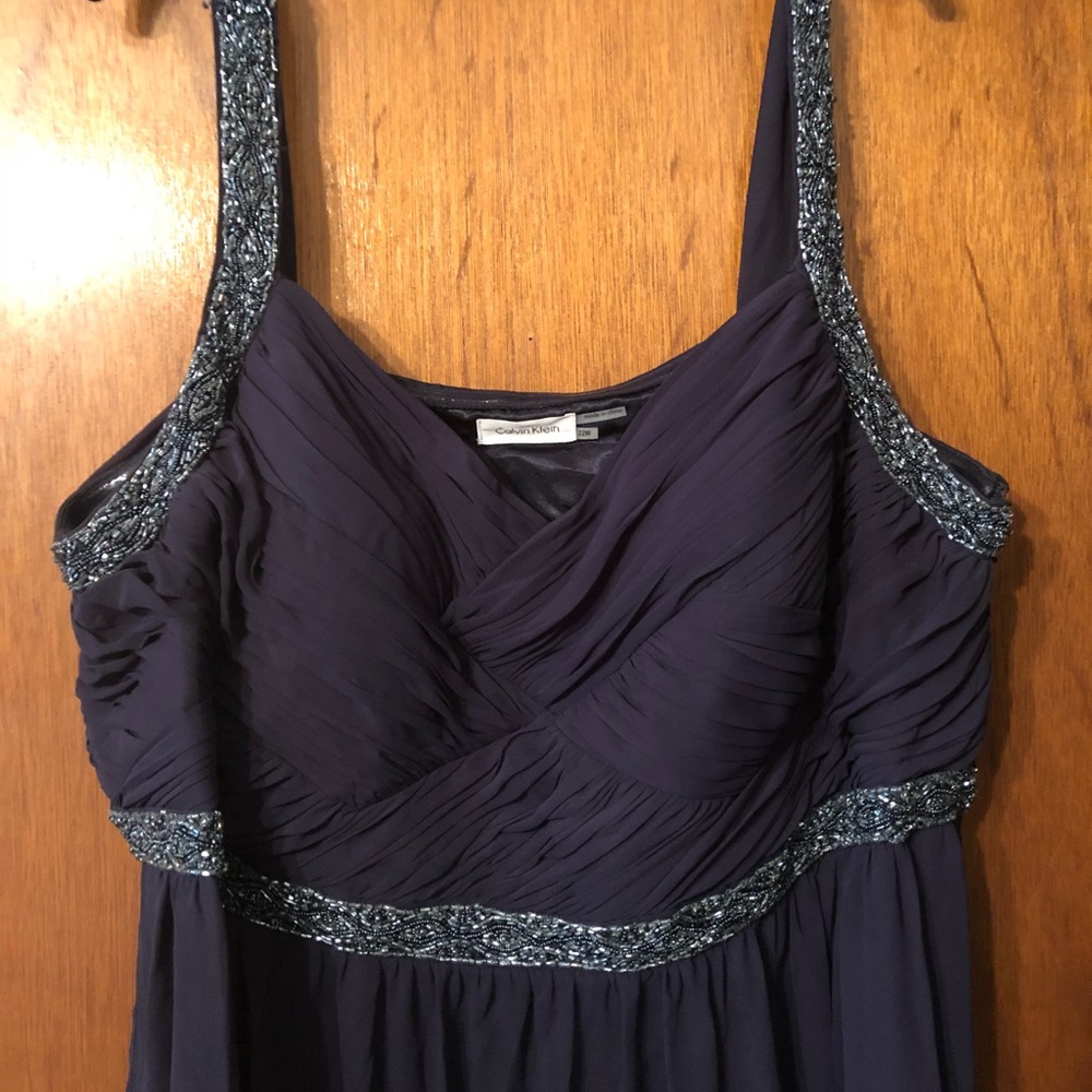 Navy Calvin Klein long formal gown
